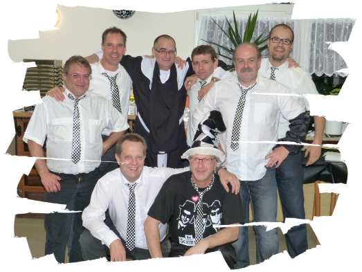 Die Tipper in "black and withe" Die Tipper in "black and withe"---- Padi, Luk, Zumi, Setz, Adi, Jo, Hans, Stein (v. li nach re)